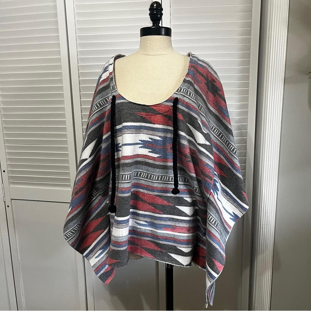 One Teaspoon Fleece Lined, Aztec Print Poncho